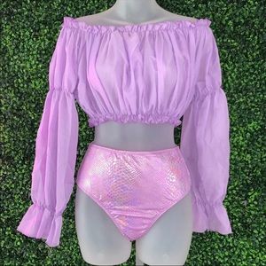 Lilac Off The Shoulder Top